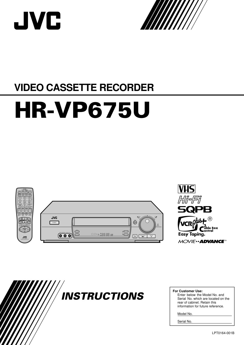 JVC HR-VP675U VHS Owner Manual EN (Instant Download)