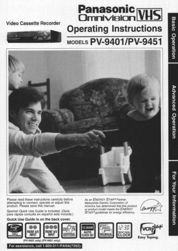 Panasonic PV-9401 VHS Owner Manual EN (Instant Download)