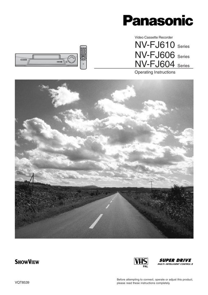 Panasonic NV-FJ610 VHS Owner Manual EN (Instant Download)