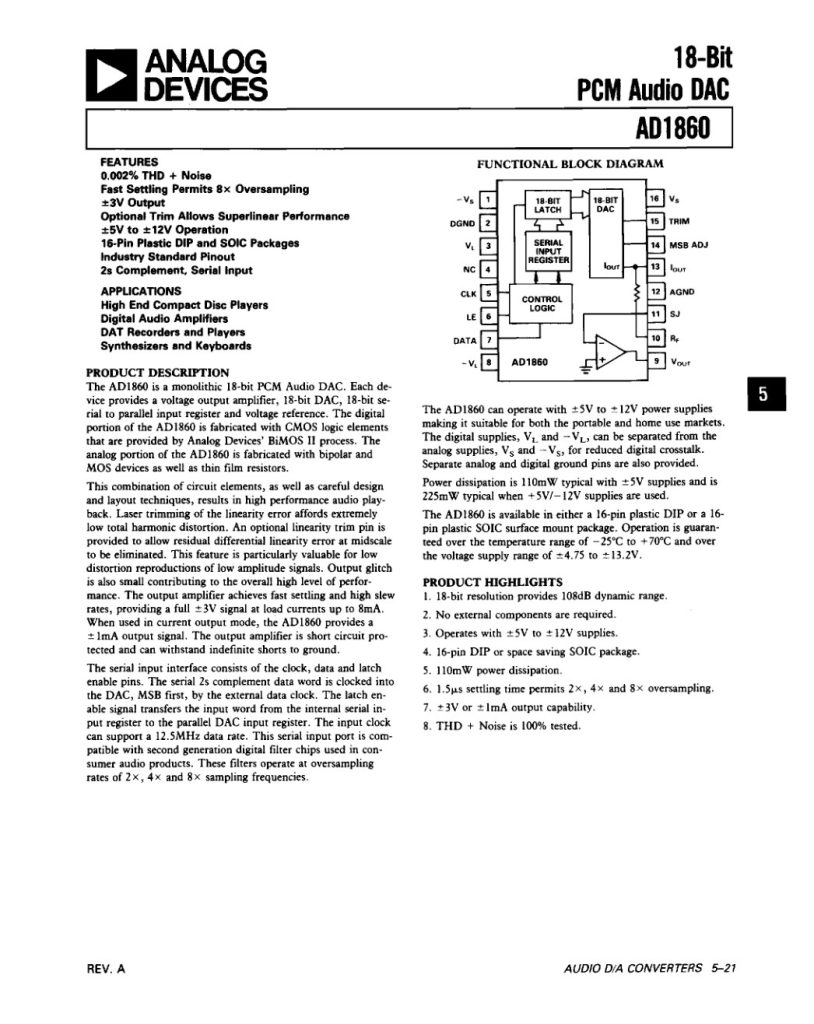 AD1860 Datasheet (Instant Download)
