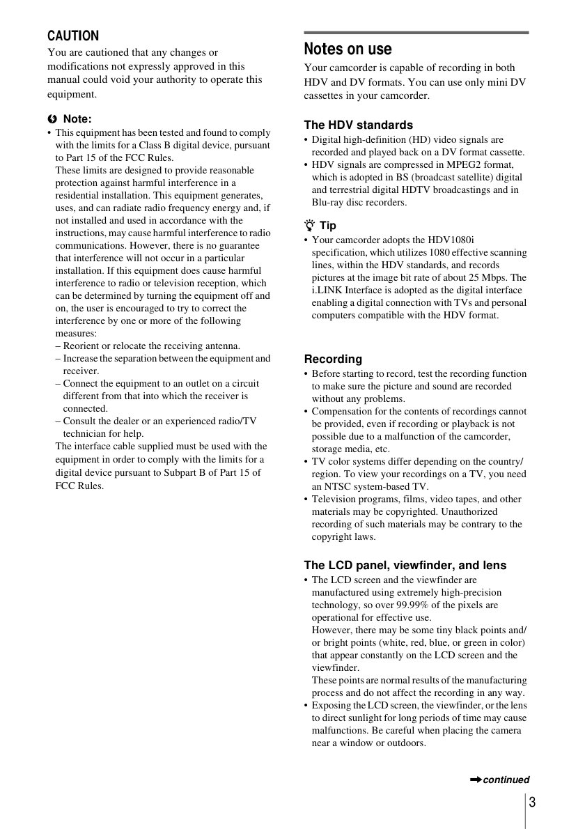 Sony HDR-FX1 HDV Owner Manual EN (Instant Download) - Image 2