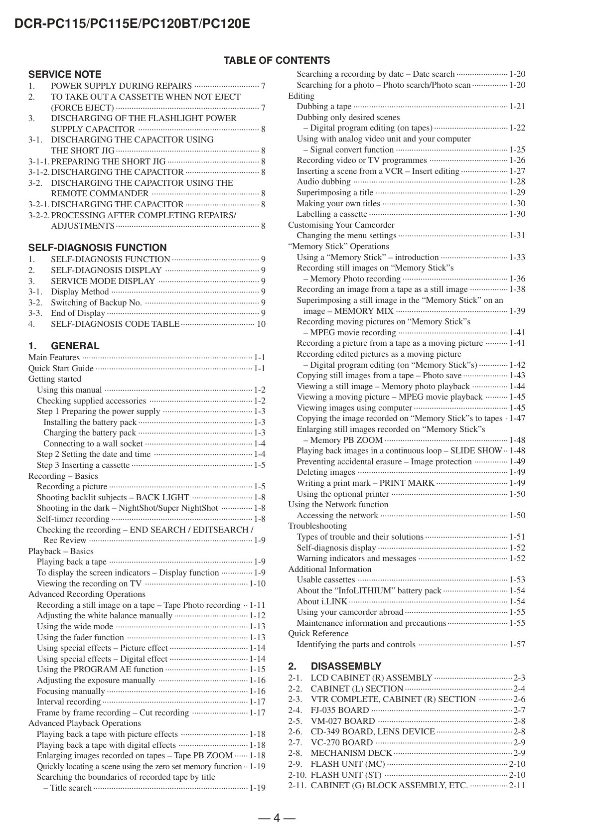 Sony DCR-PC120 MiniDV Service Manual EN (Instant Download) - Image 2