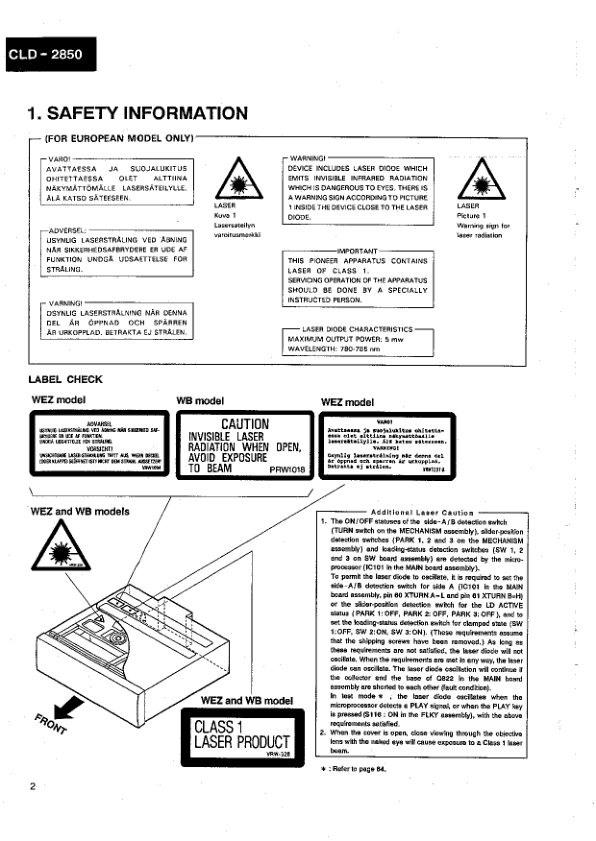 CLD-2850-EN Service-Manual Scan (Instant Download) - Image 2