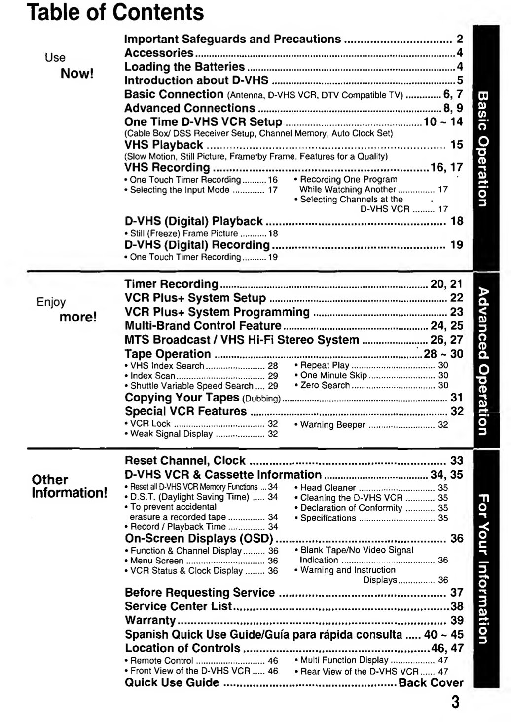 Panasonic PV-HD1000 D-VHS Operating Instructions EN (Instant Download) - Image 2