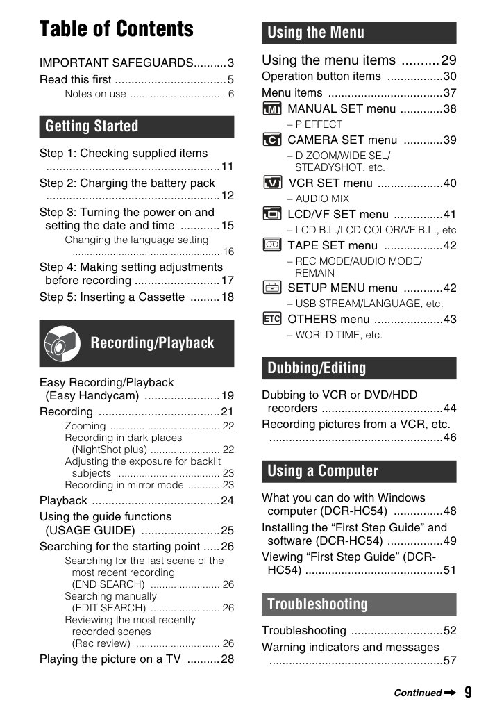 Sony DCR-HC52 MiniDV Owner Manual EN (Instant Download) - Image 3