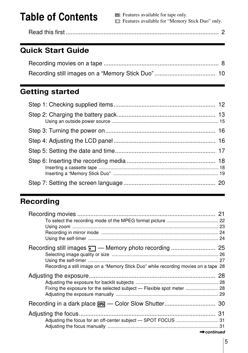 Sony DCR-IP1 MicroMV Owner Manual EN (Instant Download) - Image 3