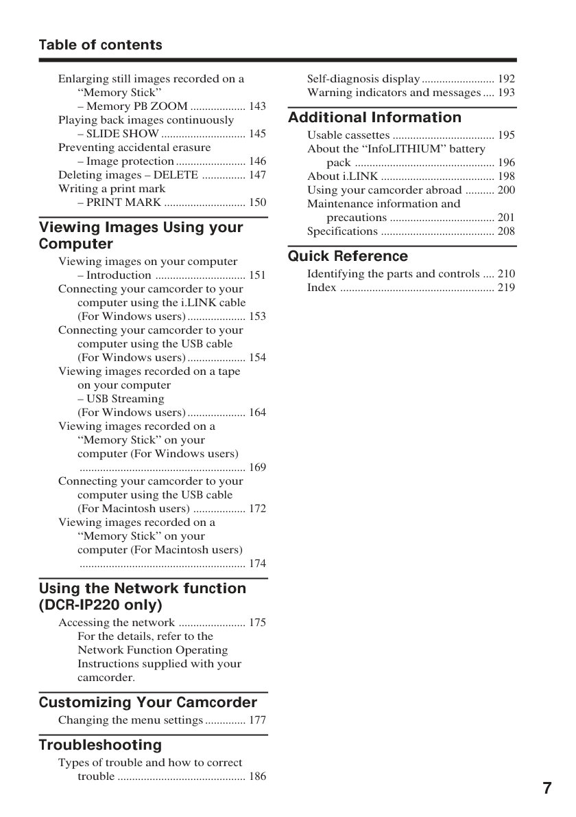 Sony DCR-IP210 MicroMV Owner Manual EN (Instant Download) - Image 3