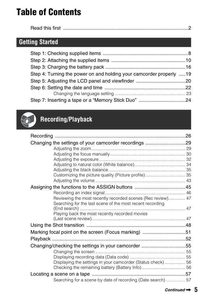 Sony HVR-Z7E HDV Owner Manual EN (Instant Download) - Image 3