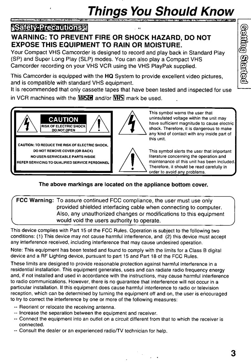 Panasonic PV-L850 Video8 / Hi8 Owner Manual EN (Instant Download) - Image 3