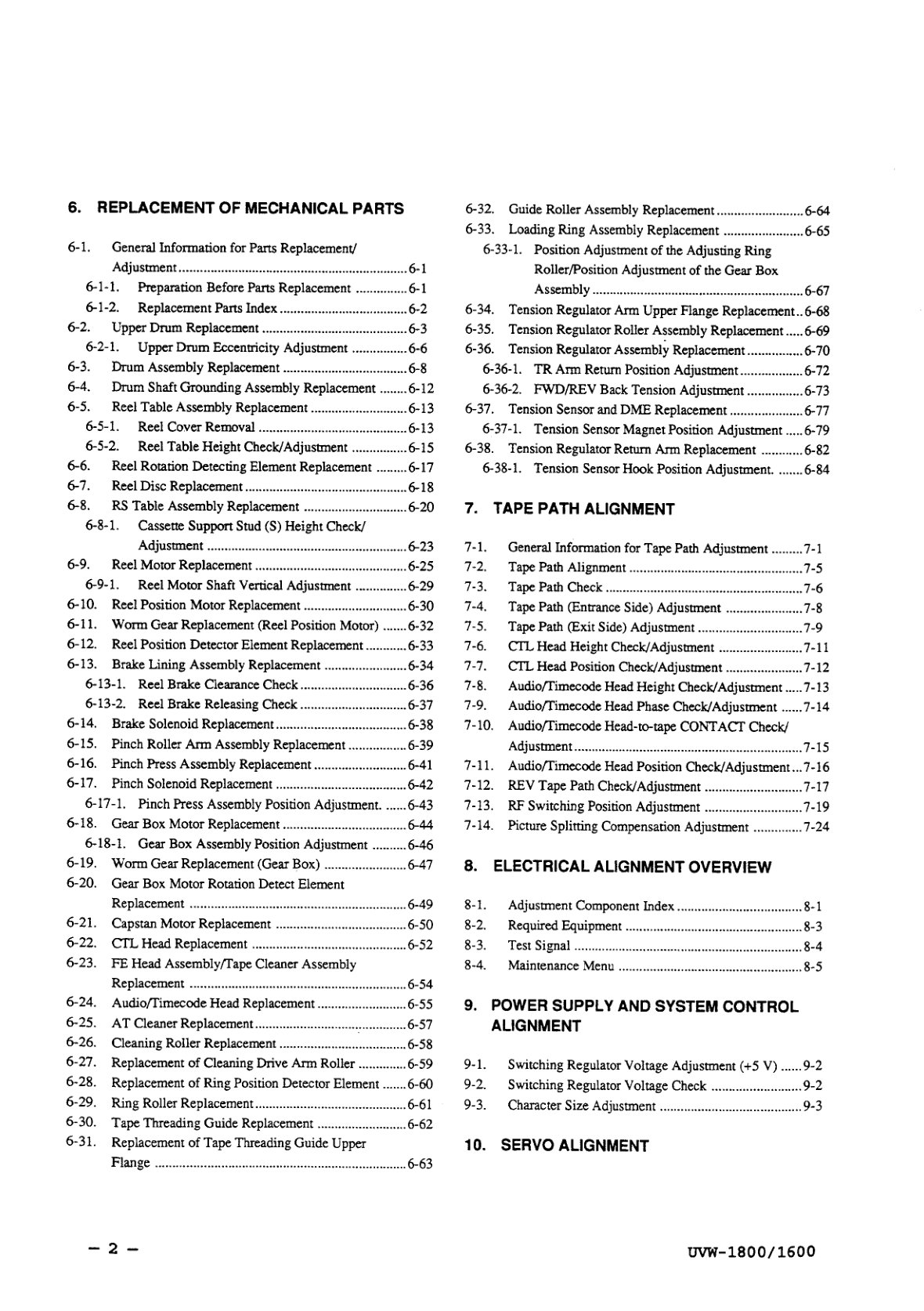 Sony UVW-1600 Betacam Service Manual EN (Instant Download) - Image 3