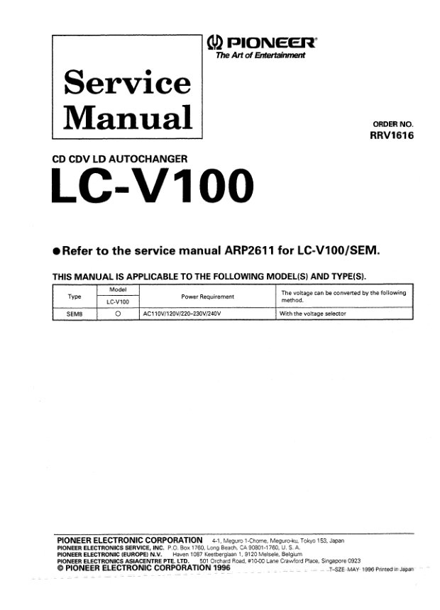LC-V200-EN-FR-ES Service Manual Scan (Instant Download) - Image 3