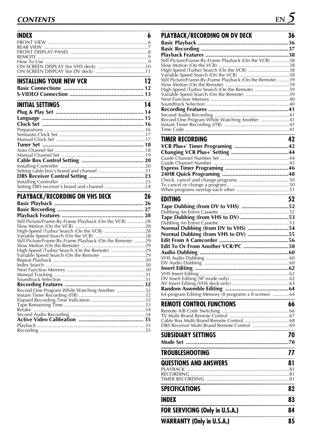 JVC HR-DVS3U MiniDV / S-VHS Manual EN (Instant Download) - Image 3