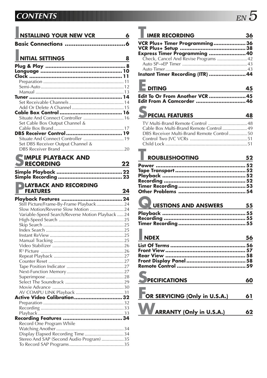 JVC HR-VP658U VHS Owner Manual EN (Instant Download) - Image 3