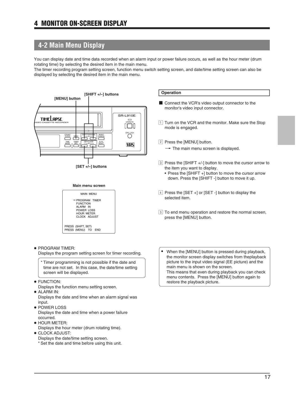 JVC SR-L910E / SR-L910EK VHS Timelapse Owner Manual EN (Instant Download) - Image 3