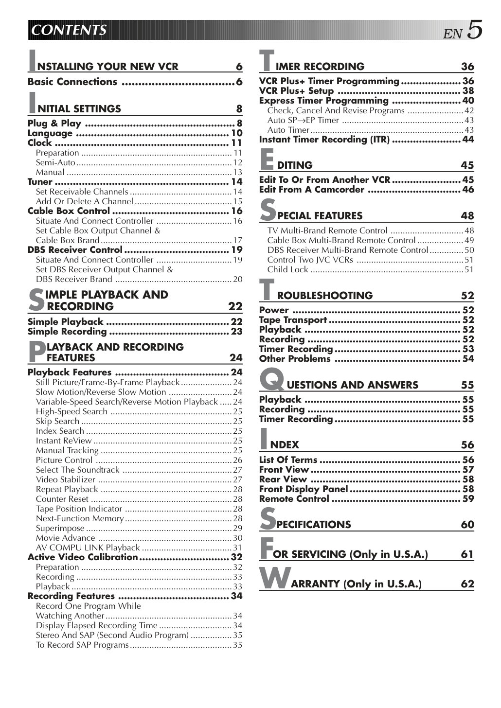 JVC HR-VP675U VHS Owner Manual EN (Instant Download) - Image 3