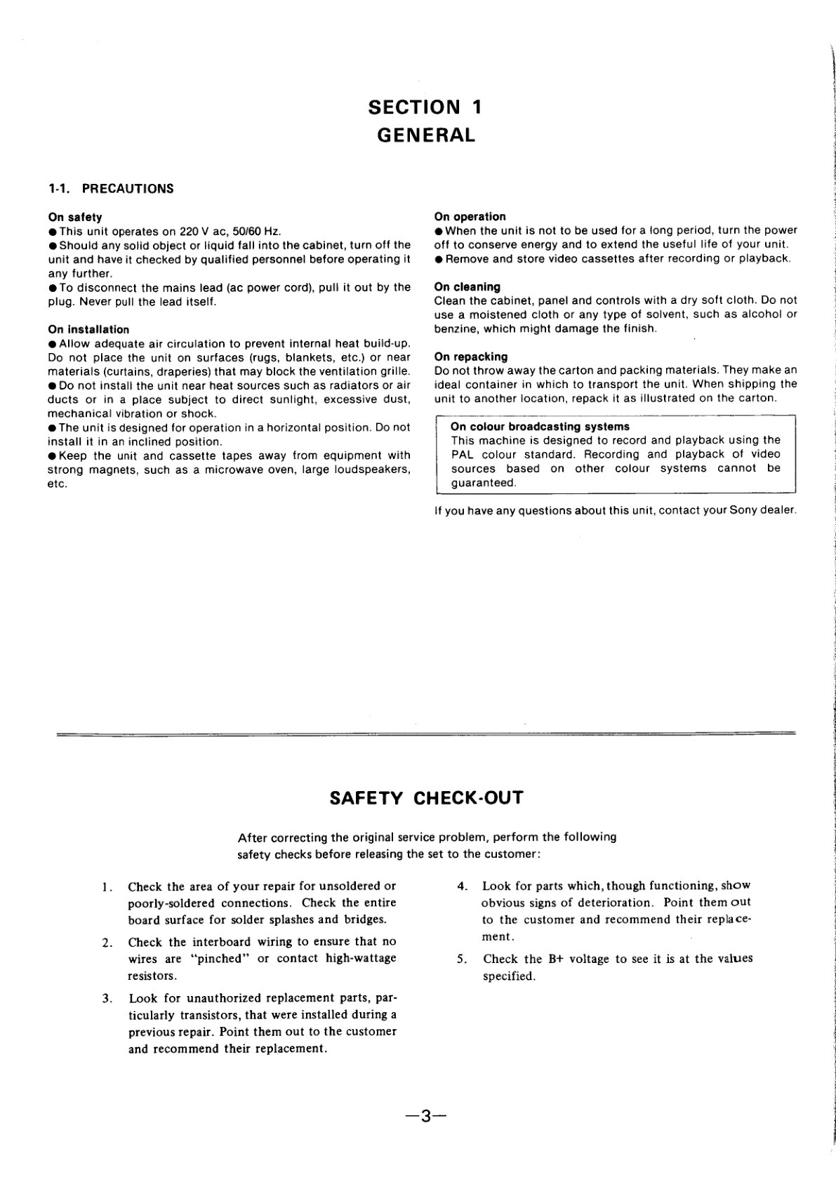 Sony SL-C40 Betamax Service Manual (Instant Download) - Image 3