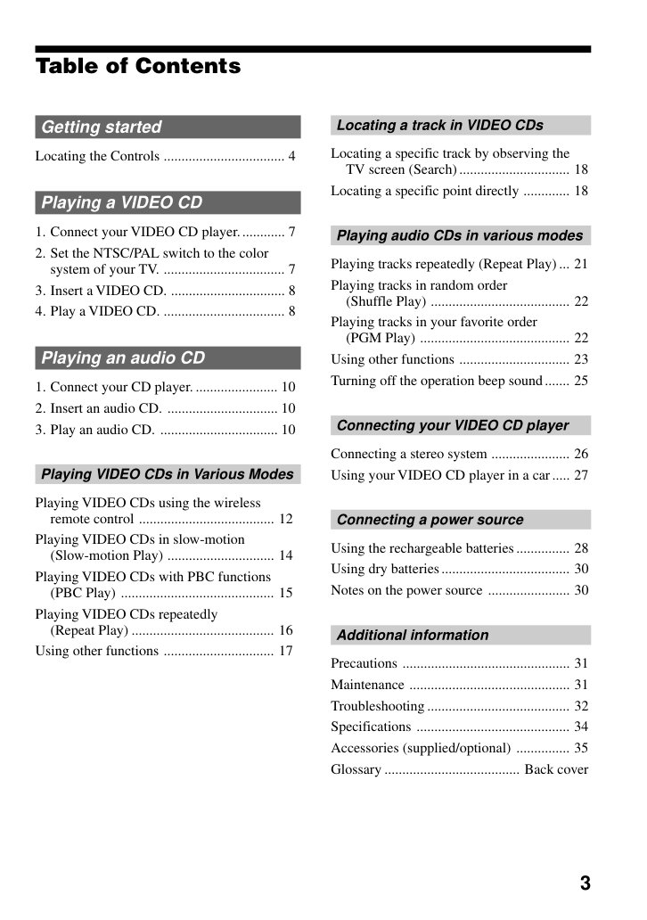 Sony D VJ85 Video CD User Manual (Instant Download) - Image 3