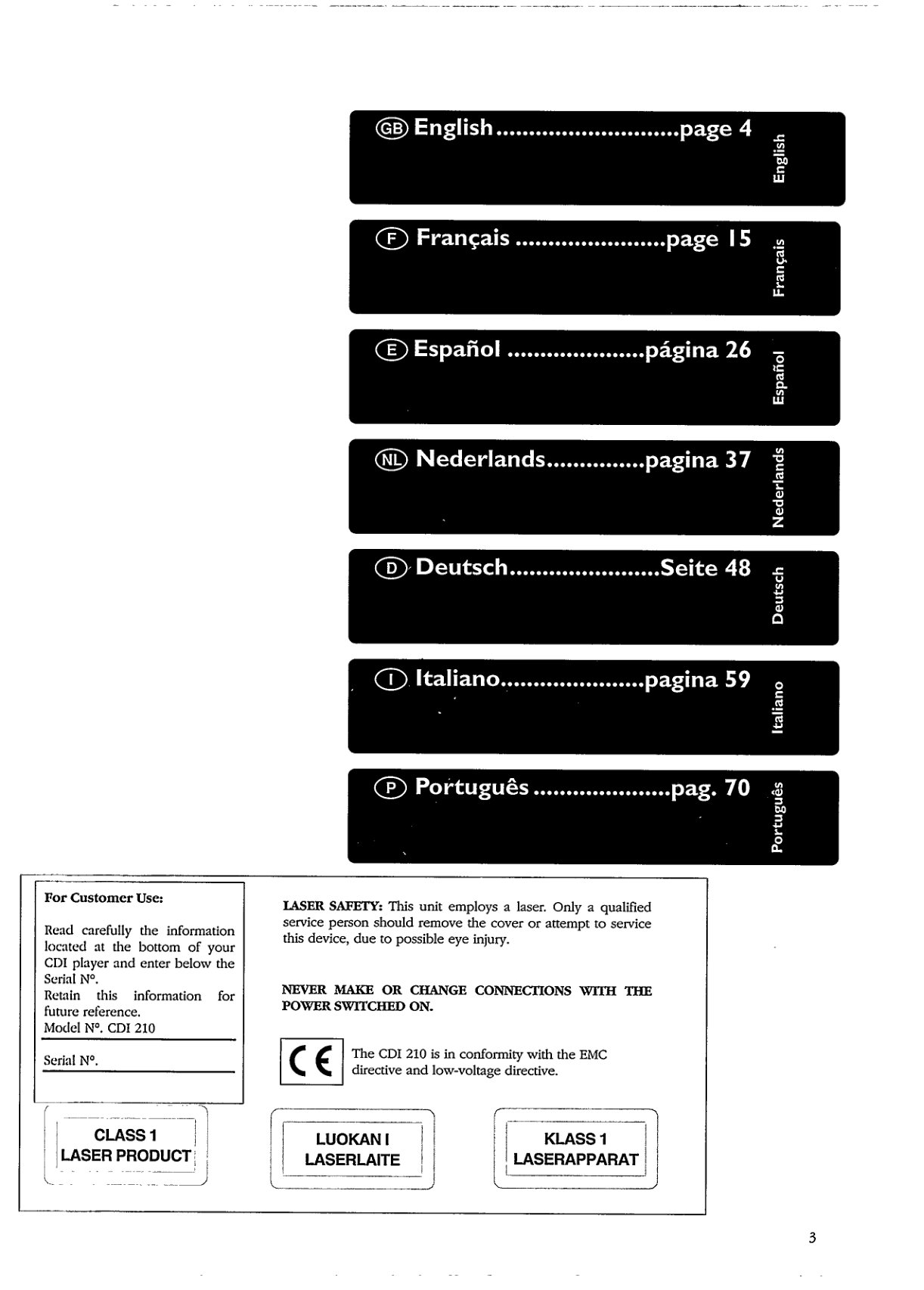 Philips CDI 210 CD-i User Manual EN (Instant Download) - Image 3