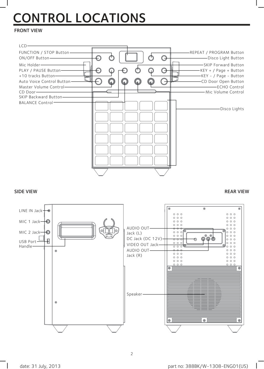 Singing Machine SML388BK CD+G Karaoke User Manual (Instant Download) - Image 3