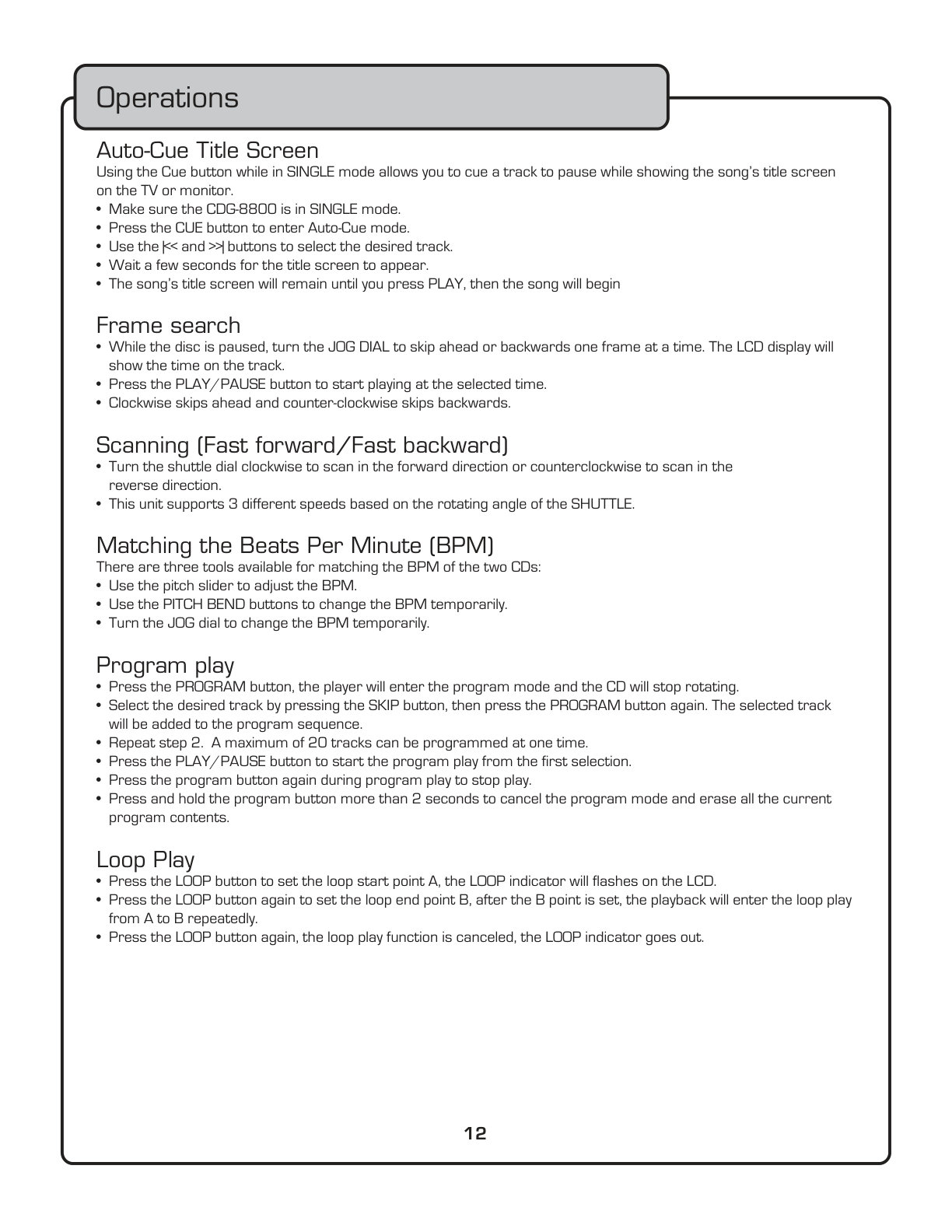 VocoPro CDG-8800 CD+G Karaoke Manual (Instant Download) - Image 3