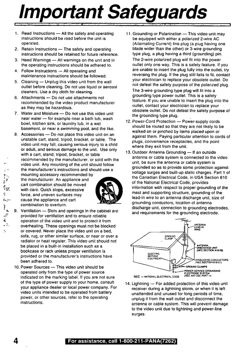 Panasonic PV-L650 Video8 / Hi8 Owner Manual EN (Instant Download) - Image 4