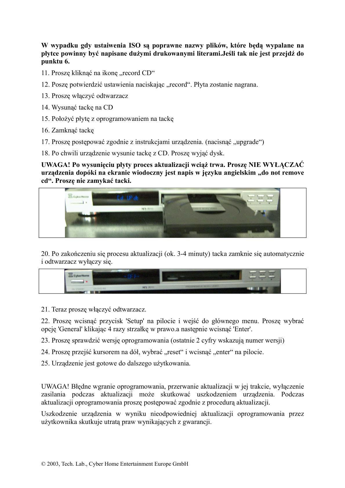 CyberHome CH DVD 462 firmware update instructions PL Manual (Instant Download) - Image 4