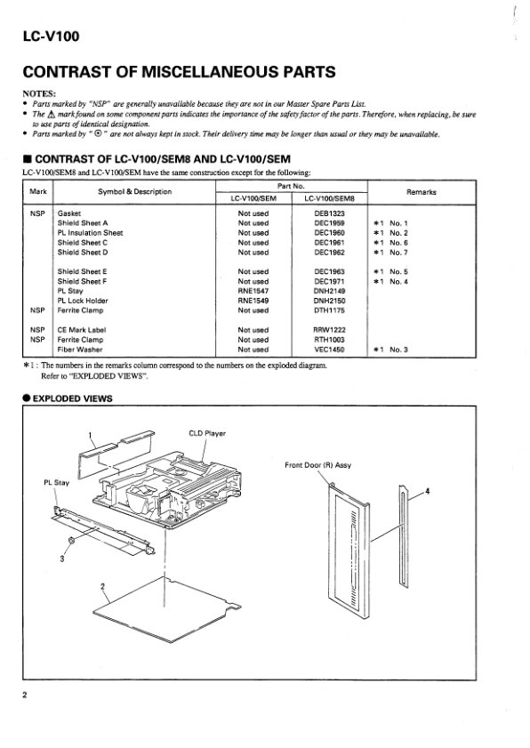 LC-V200-EN-FR-ES Service Manual Scan (Instant Download) - Image 4