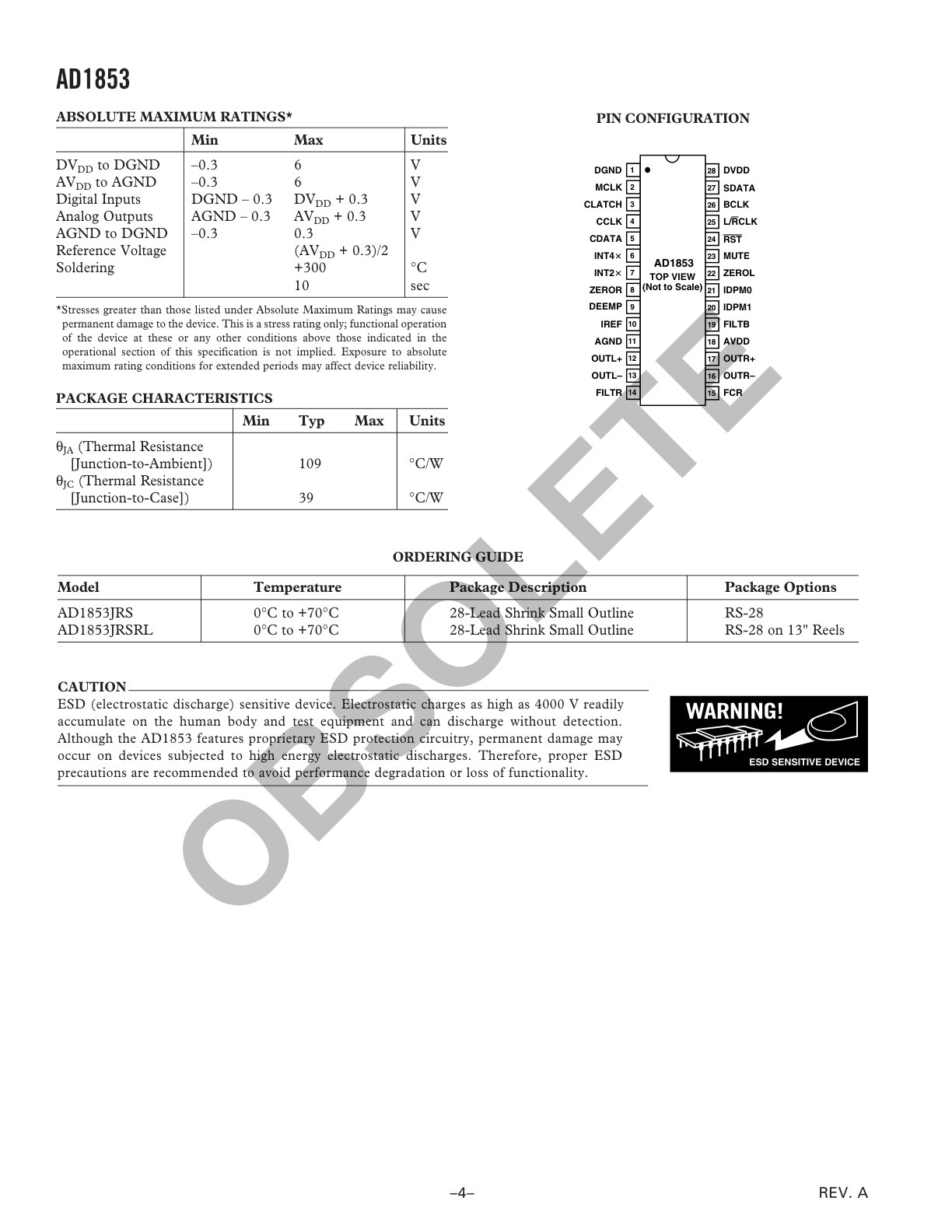 AD1853 Datasheet (Instant Download) - Image 4