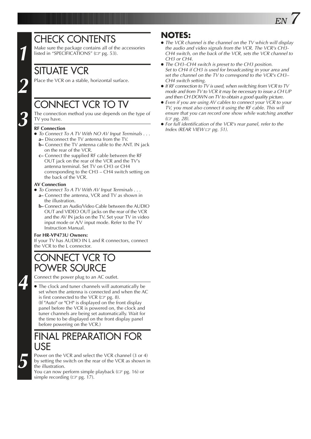 JVC HR-VP473U VHS Owner Manual EN (Instant Download) - Image 4