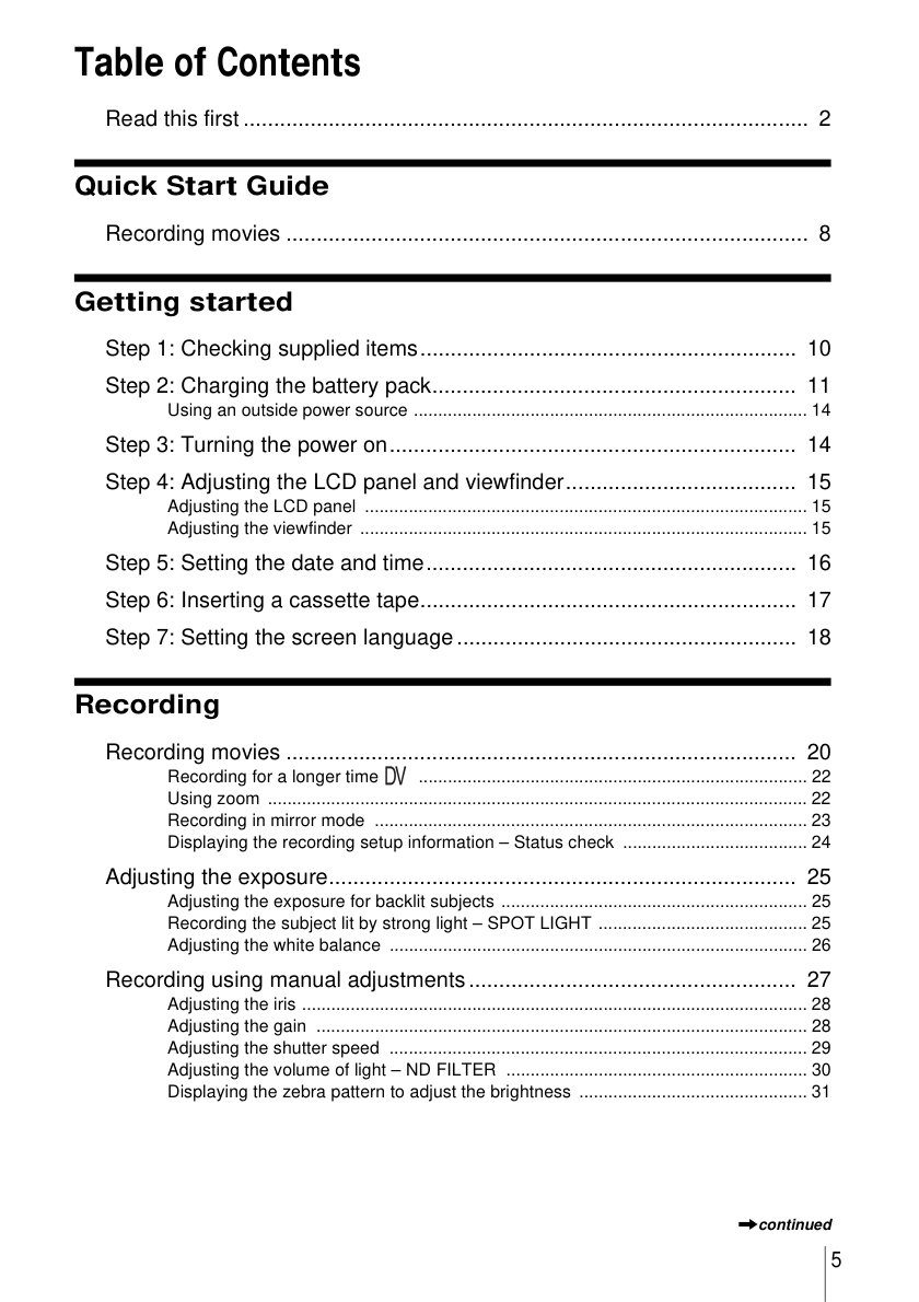 Sony HDR-FX1 HDV Owner Manual EN (Instant Download) - Image 4