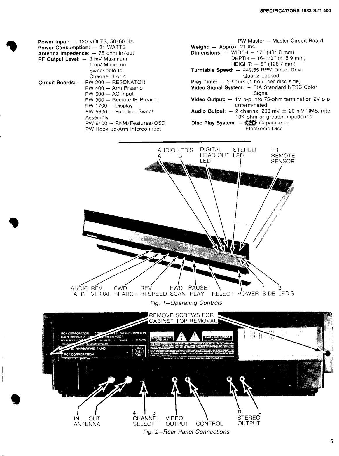 RCA-SJT-400-EN Service Manual Scan (Instant Download) - Image 5