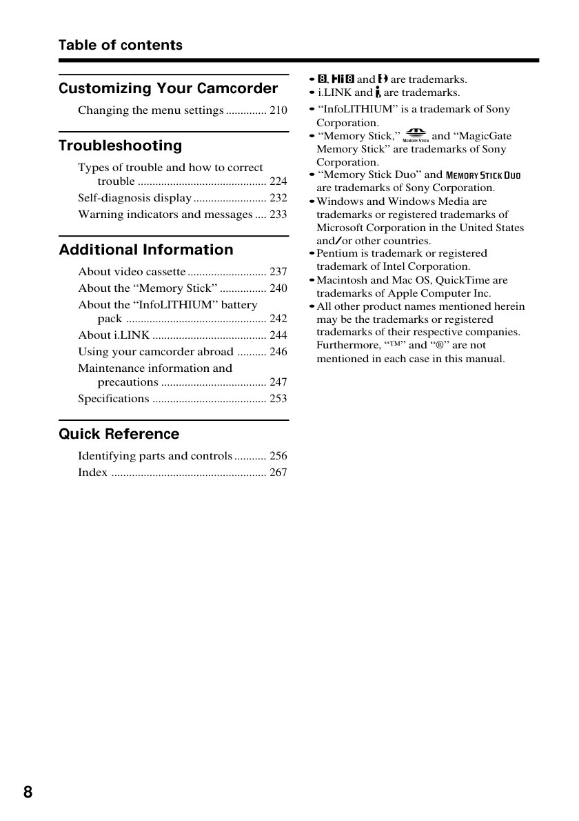 Sony CCD-TRV118 Video8 / Hi8 Owner Manual EN (Instant Download) - Image 5