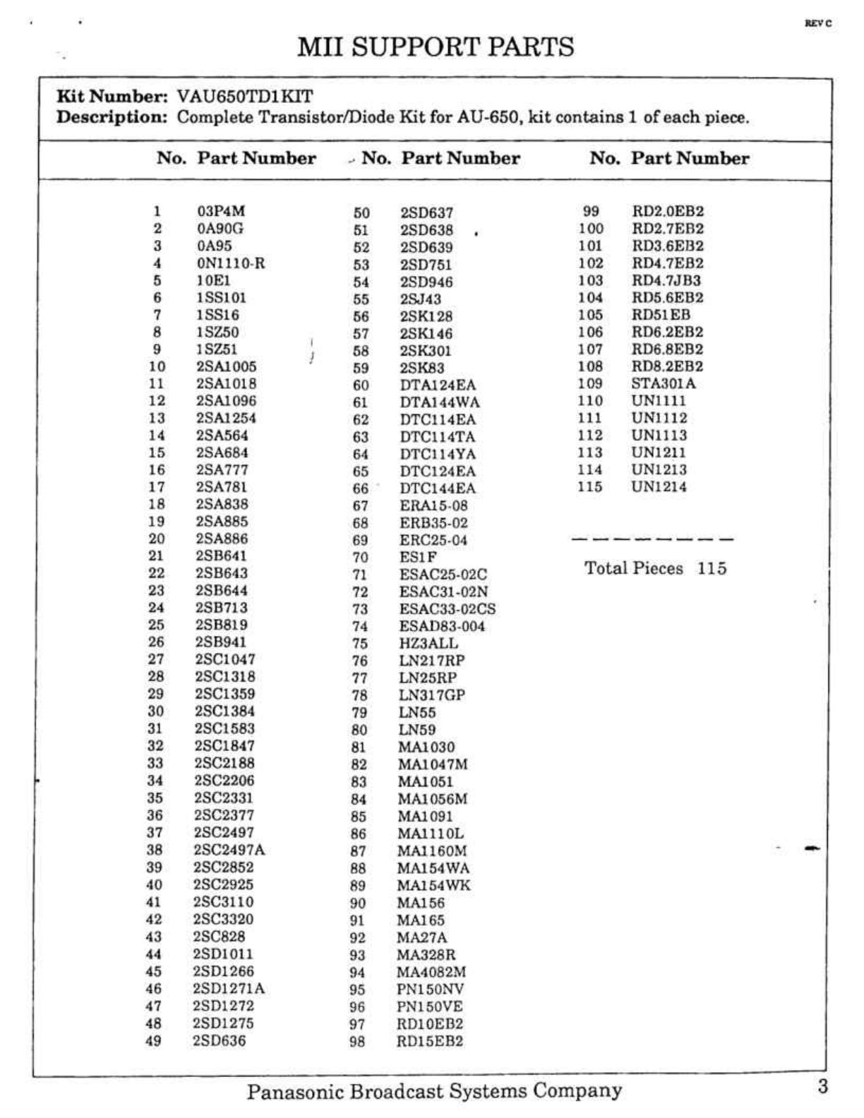 Panasonic AU-650 MII Operating + Service Manual EN (Instant Download) - Image 5