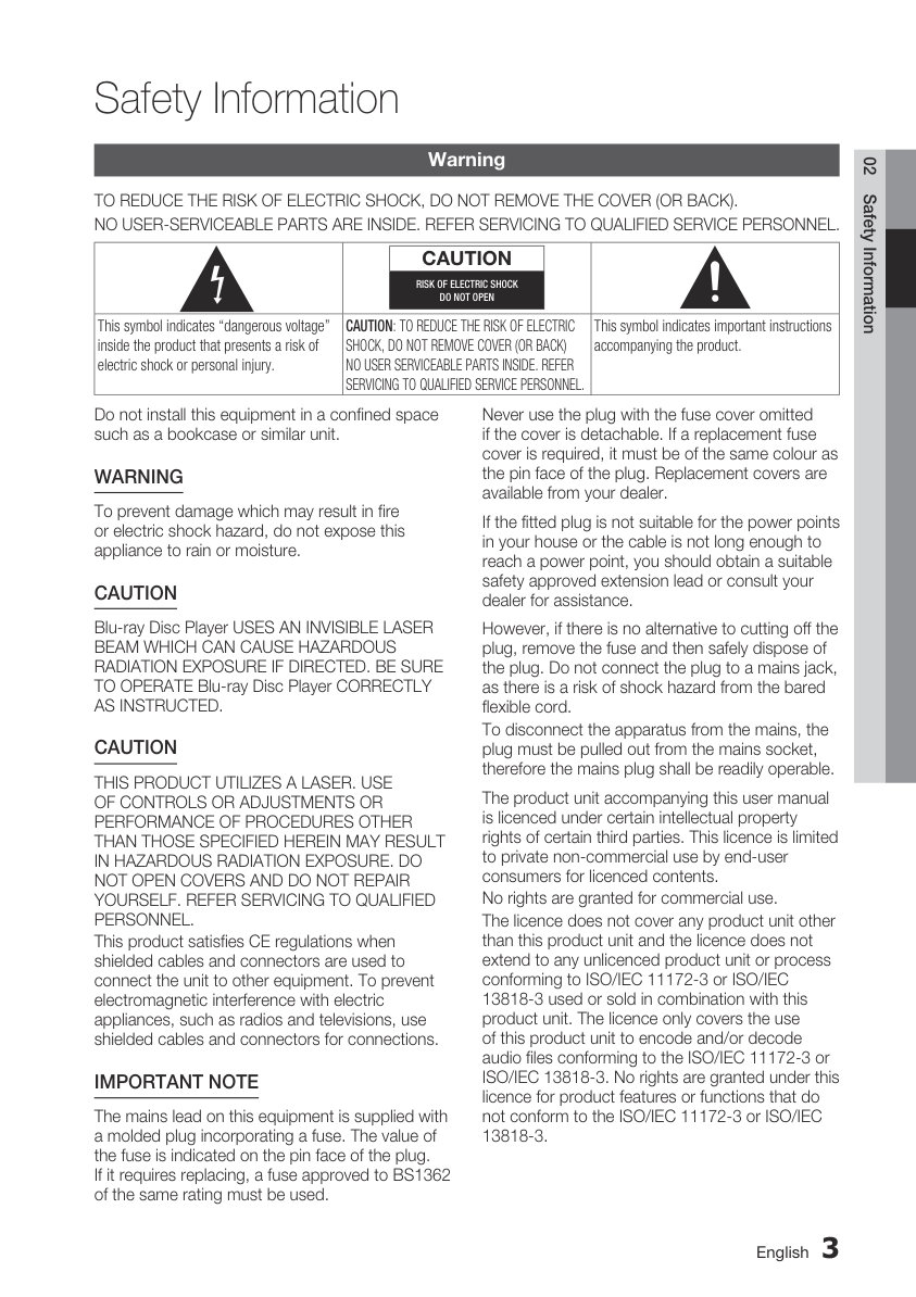 Samsung BD-D6500 Blu-ray Player Owner Manual EN (Instant Download) - Image 3