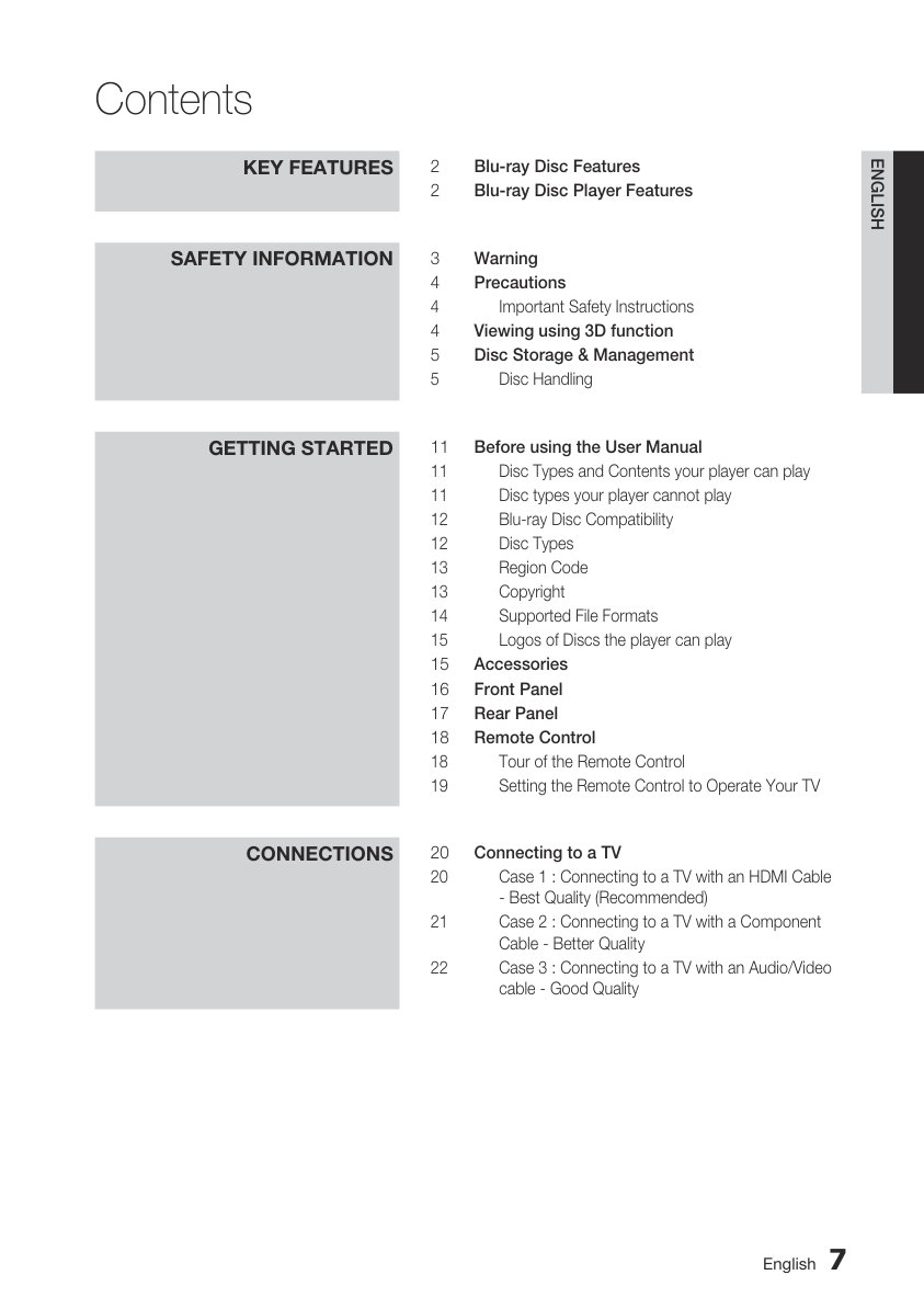 Samsung BD-D6500 Blu-ray Player Owner Manual EN (Instant Download) - Image 4