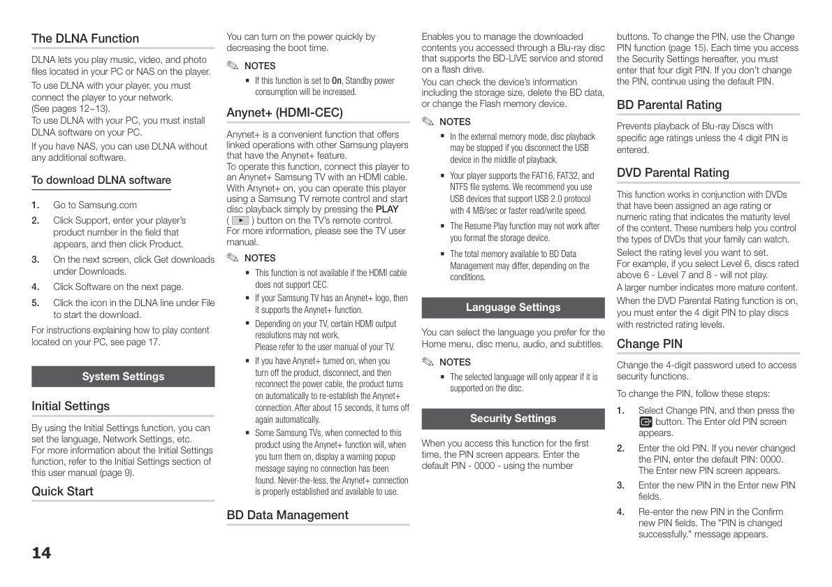 Samsung BD-F5700 Blu-ray Player Owner Manual EN (Instant Download) - Image 6