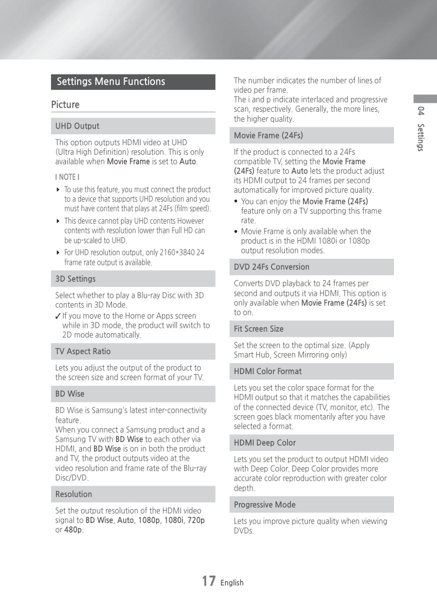 Samsung BD-H6500 Blu-ray Player Owner Manual EN (Instant Download) - Image 6