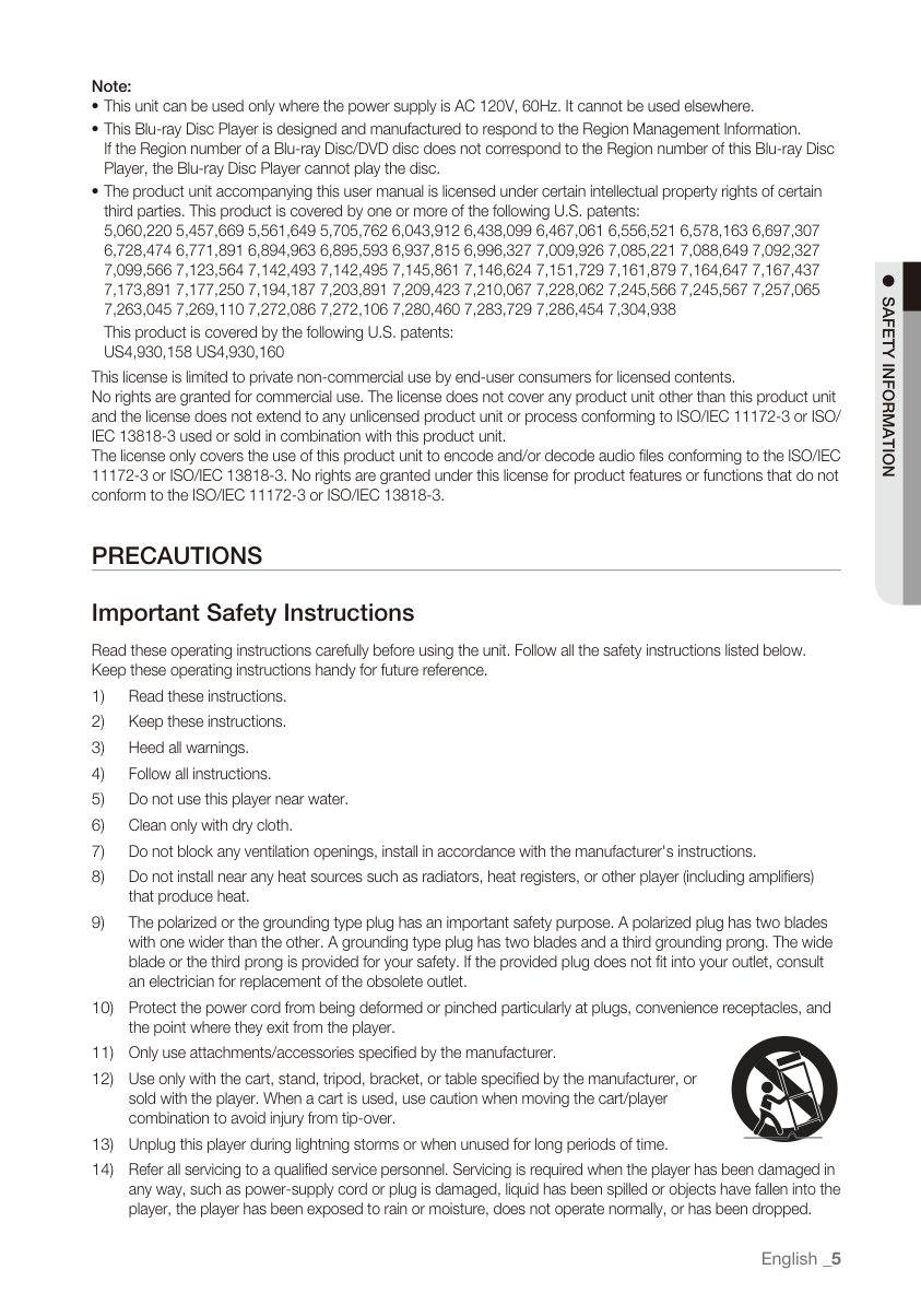 Samsung BD-P3600 Blu-ray Player Owner Manual EN (Instant Download) - Image 4