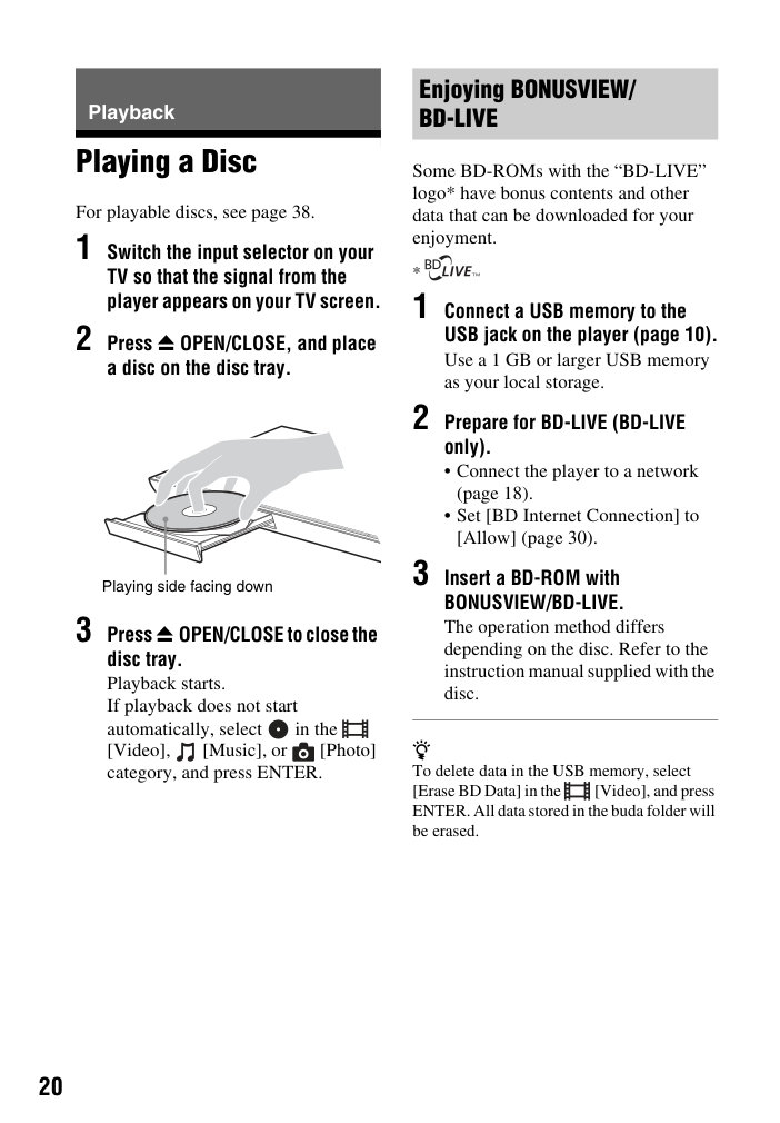 Sony BDP-BX59 Blu-ray Player Owner Manual EN (Instant Download) - Image 4