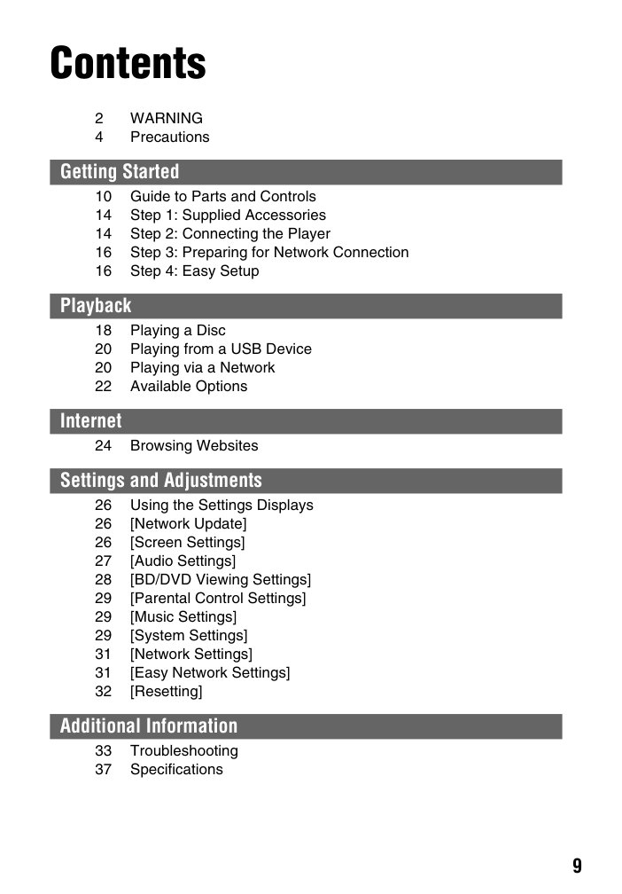 Sony BDP-S5100 Blu-ray Player Owner Manual EN (Instant Download) - Image 3