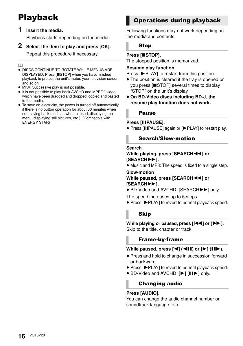 Panasonic DMP-BDT220 Blu-ray Player Owner Manual EN (Instant Download) - Image 6